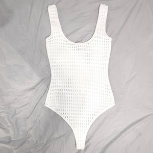 Herve Leger White Bodysuit
